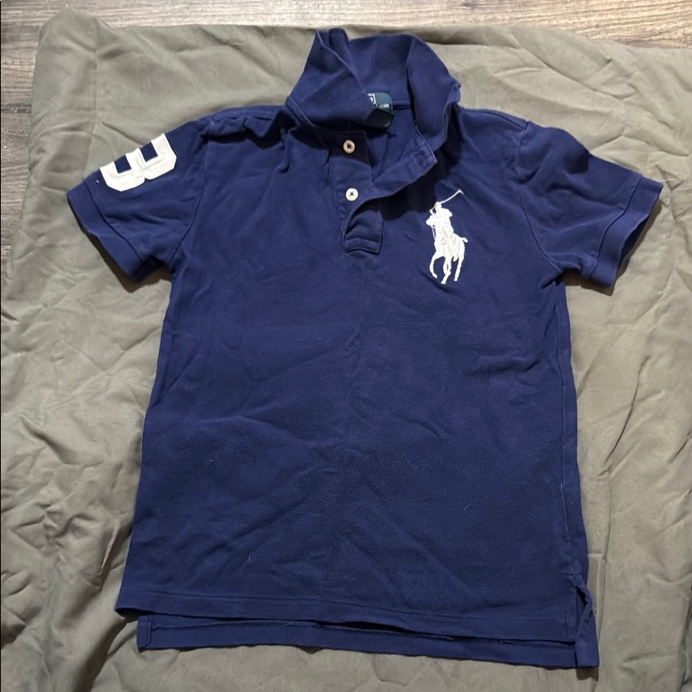 Polo by Ralph Lauren Blue and White Classic Polo Shirt